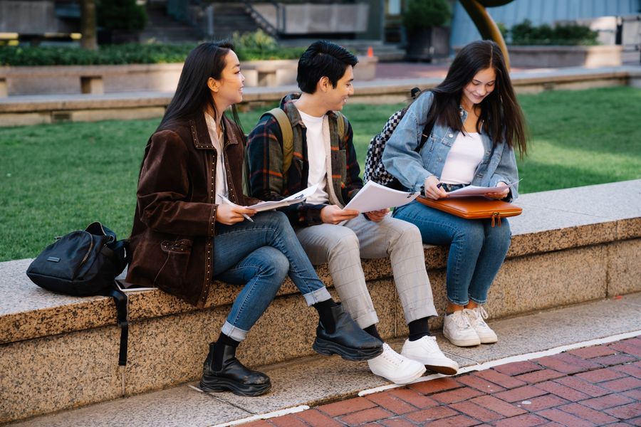 University students on campus
